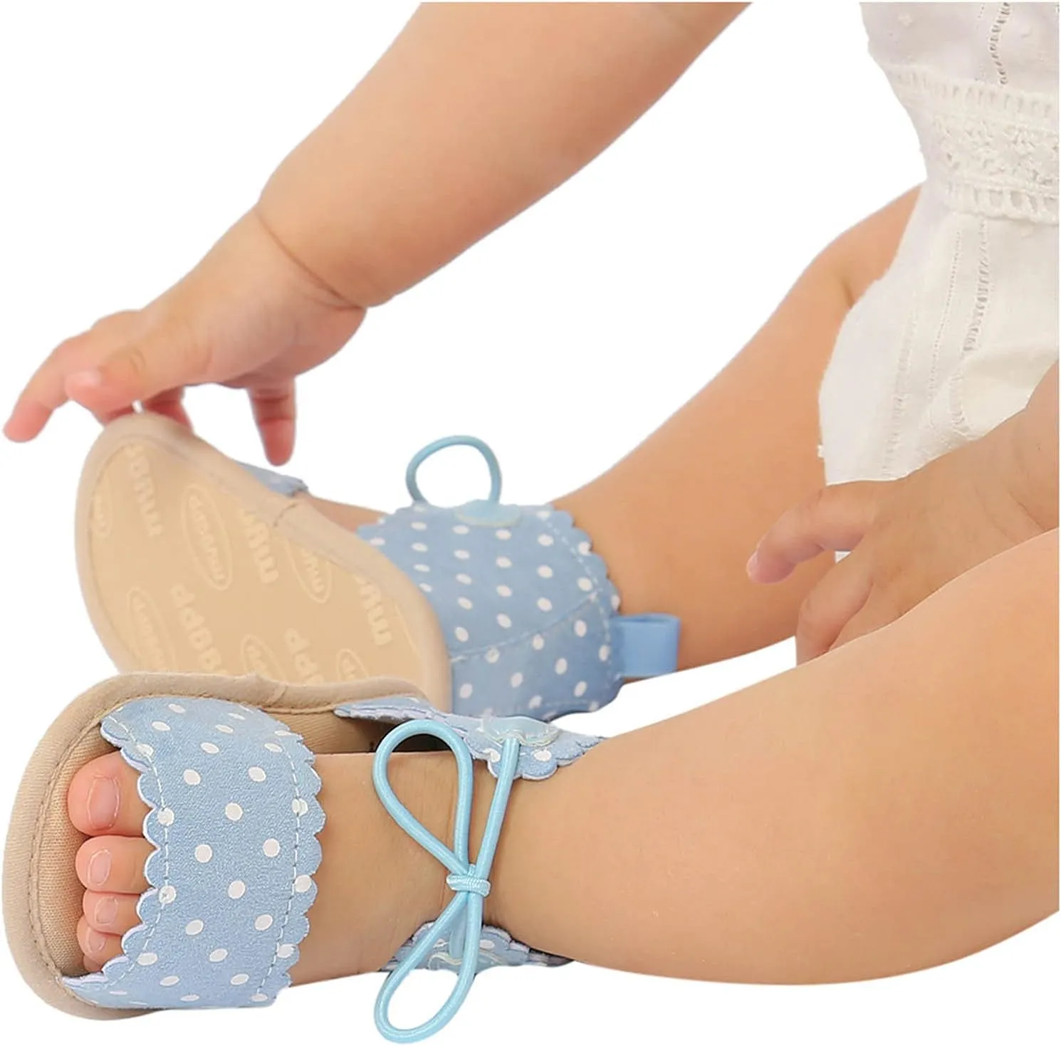 Dots Lace-ups Flat Walking Rubber Sandals Soft Sole Shoes Non-Slip Baby Girls Baby Shoes Little Girls Slides