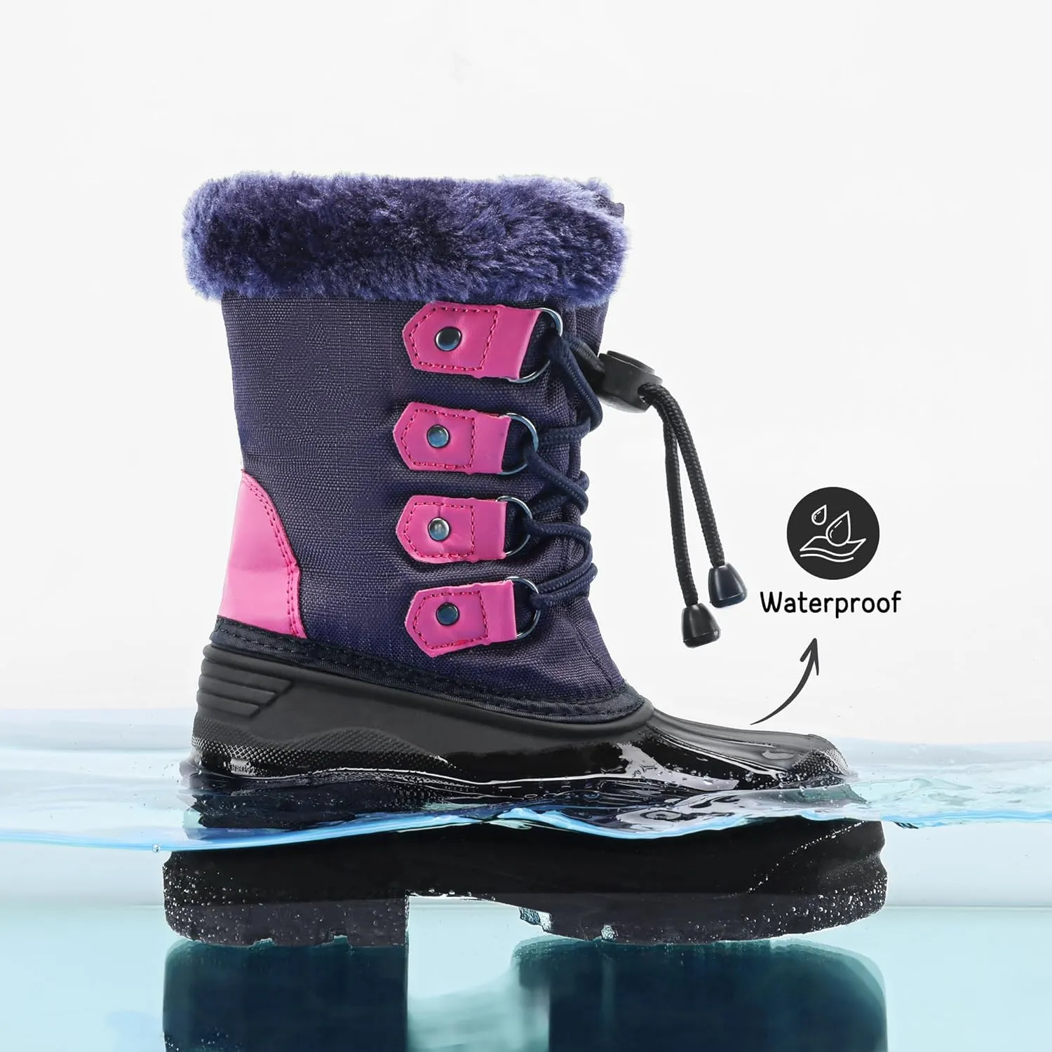 DREAM PAIRS Boys & Girls Waterproof Winter Snow Boots for Little Kid/Big Kid