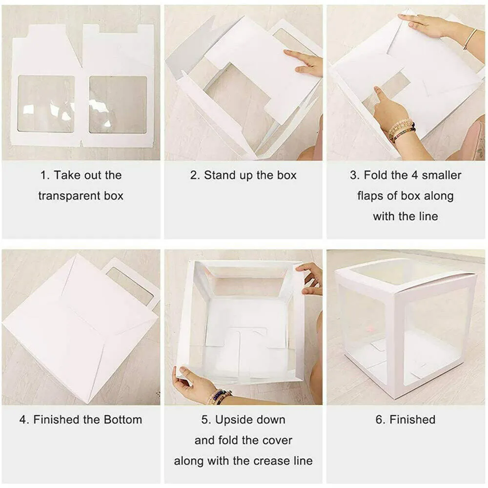 Durable "ONE" Clear Balloon Gift Boxes 3PCS for Party