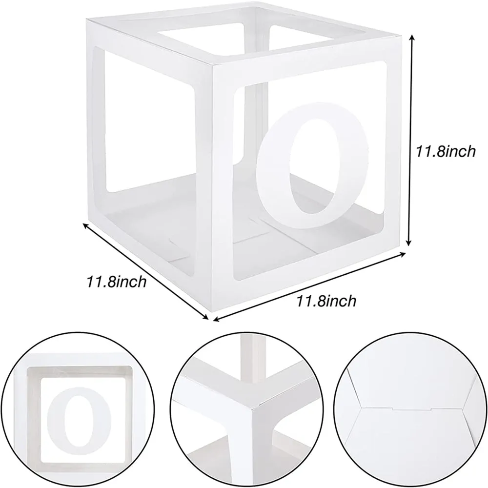 Durable "ONE" Clear Balloon Gift Boxes 3PCS for Party