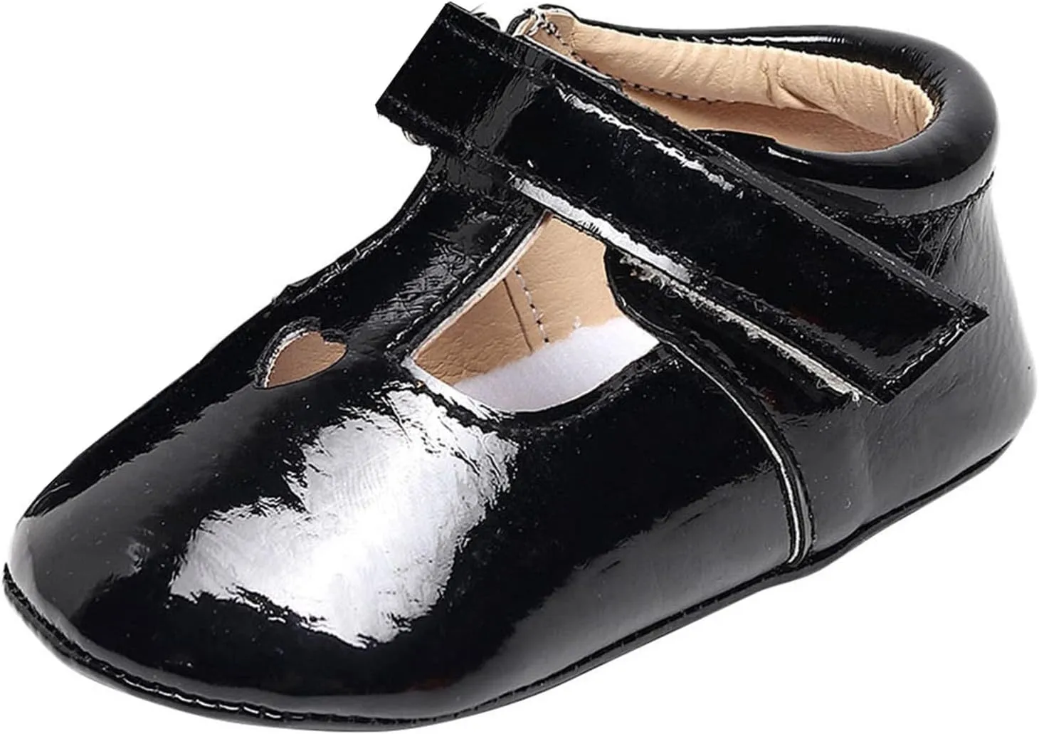 EnJoCho Infant Toddler Shoes Soft Sole Non Slip Toddler Floor Shoes Love Breathable Sandals Toddler Princess Shoes (Black, 0Months)