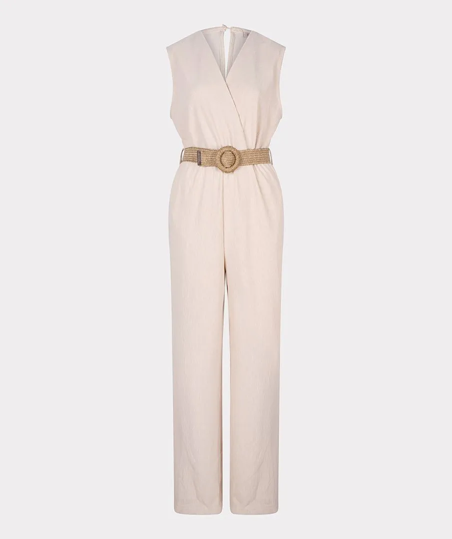 Esqualo Light Sand Fancy Crinkle Jumpsuit