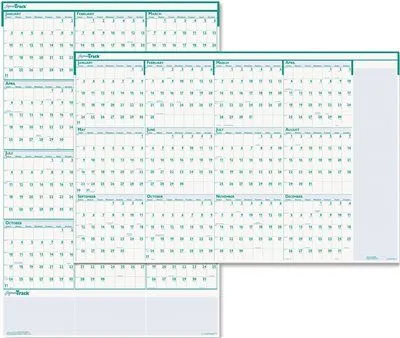 Express Track Reversible/Erasable Yearly Wall Calendar 24 X 37