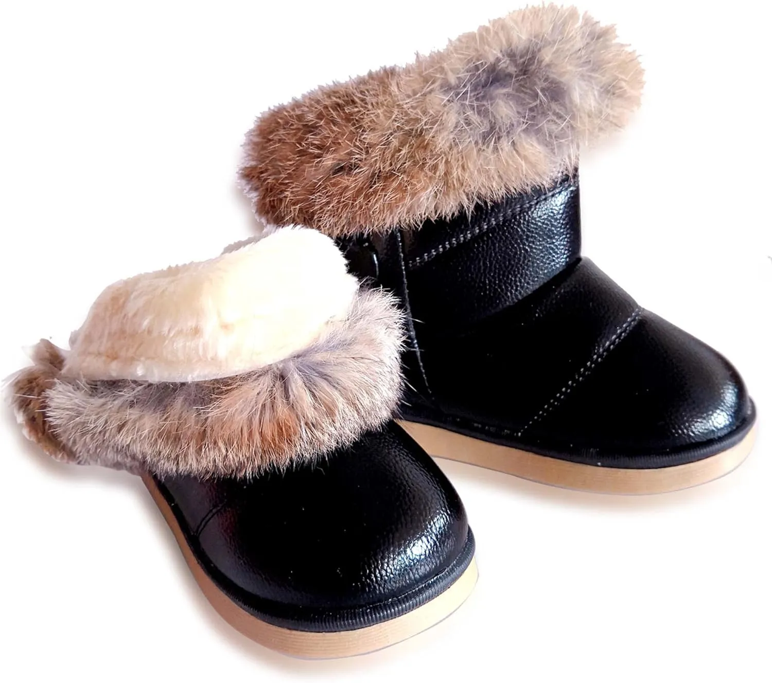 FJWYSANGU Toddler Girl Warm Winter Snow Boots Plush inner Outdoor Boots Waterproof Walking Shoes Flat Easy on for Toddlers Little Girls