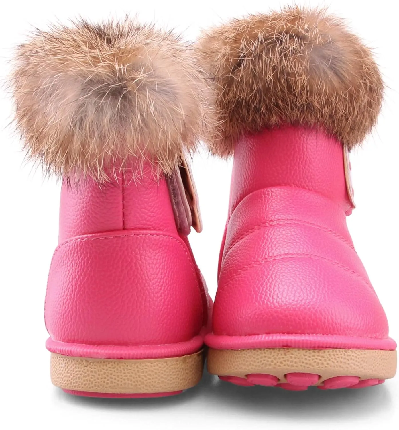 FJWYSANGU Toddler Girl Warm Winter Snow Boots Plush inner Outdoor Boots Waterproof Walking Shoes Flat Easy on for Toddlers Little Girls