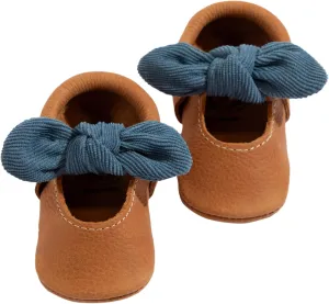 Freshly Picked Corduroy Cowgirl Knotted Bow Baby Girls Shoes, Size 5 (Corduroy Cowgirl, 2-2.5 Years Toddler)