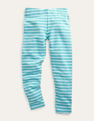 Fun Leggings-Aqua Blue/Ivory