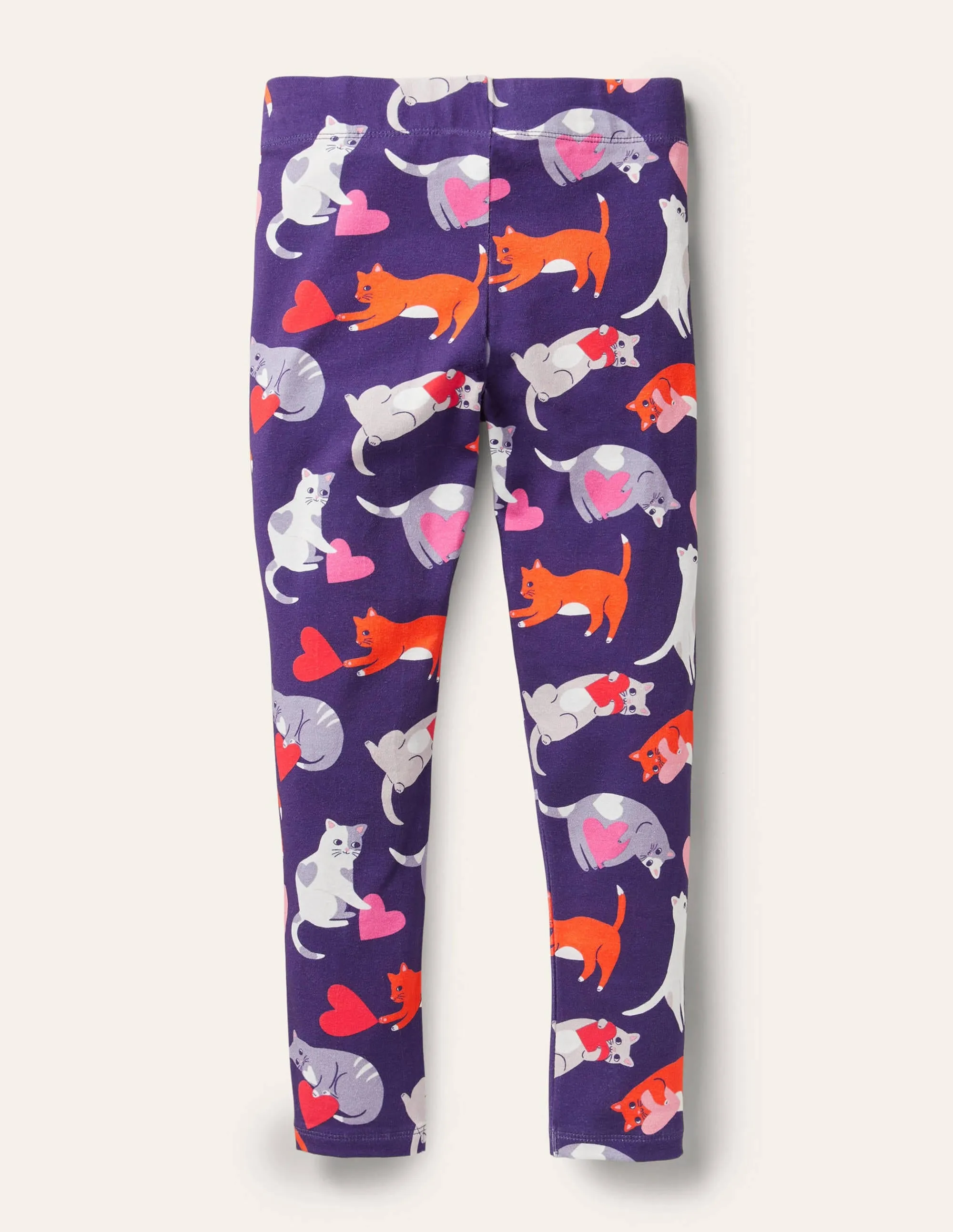 Fun Leggings-Starboard Blue Love Cats