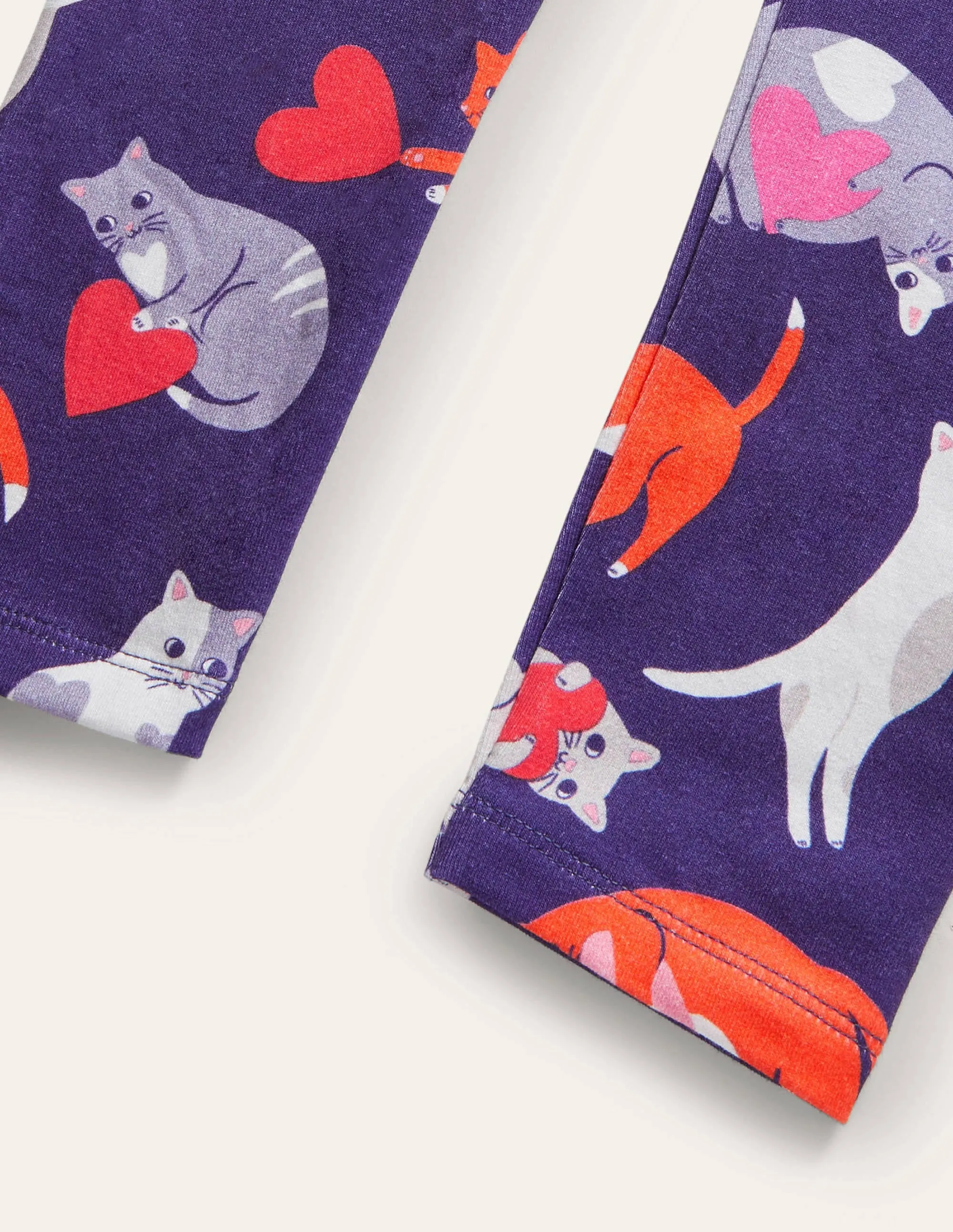 Fun Leggings-Starboard Blue Love Cats