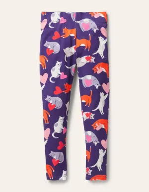 Fun Leggings-Starboard Blue Love Cats