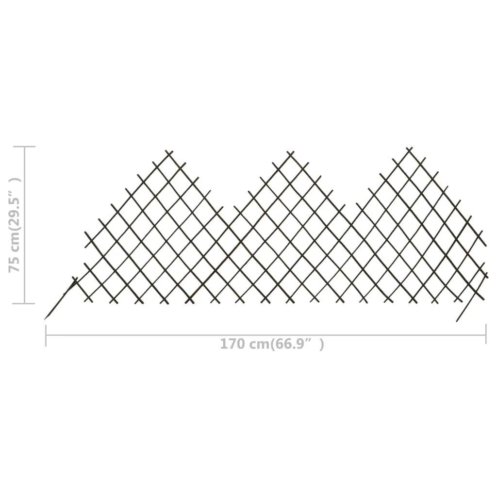 Garden Trellis Fences 5 pcs 170x75 cm Willow