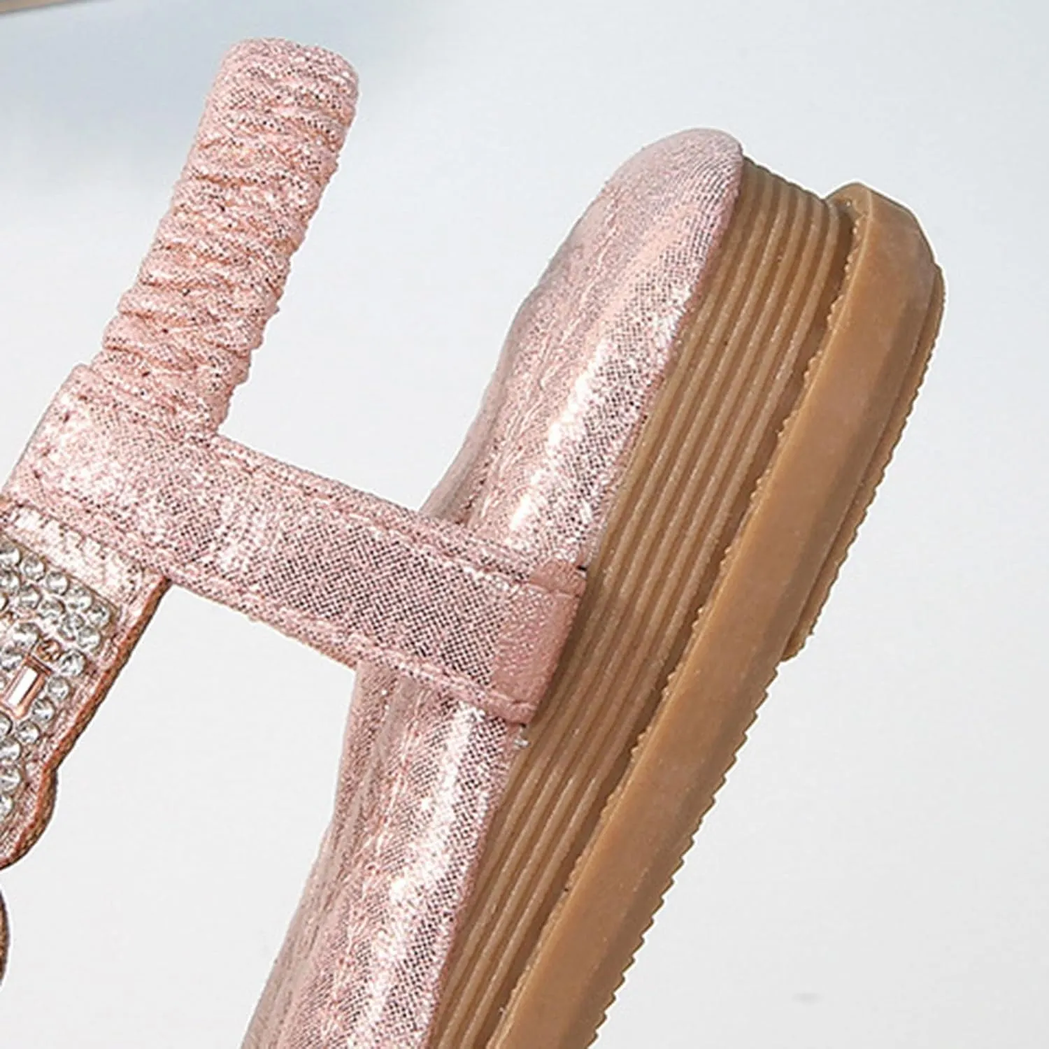 Girl Princess Sandals Rhinestone Slingback Sandals Elastic Ankle Strap Casual Bohemian Size 2 Shoes Baby Girl 0