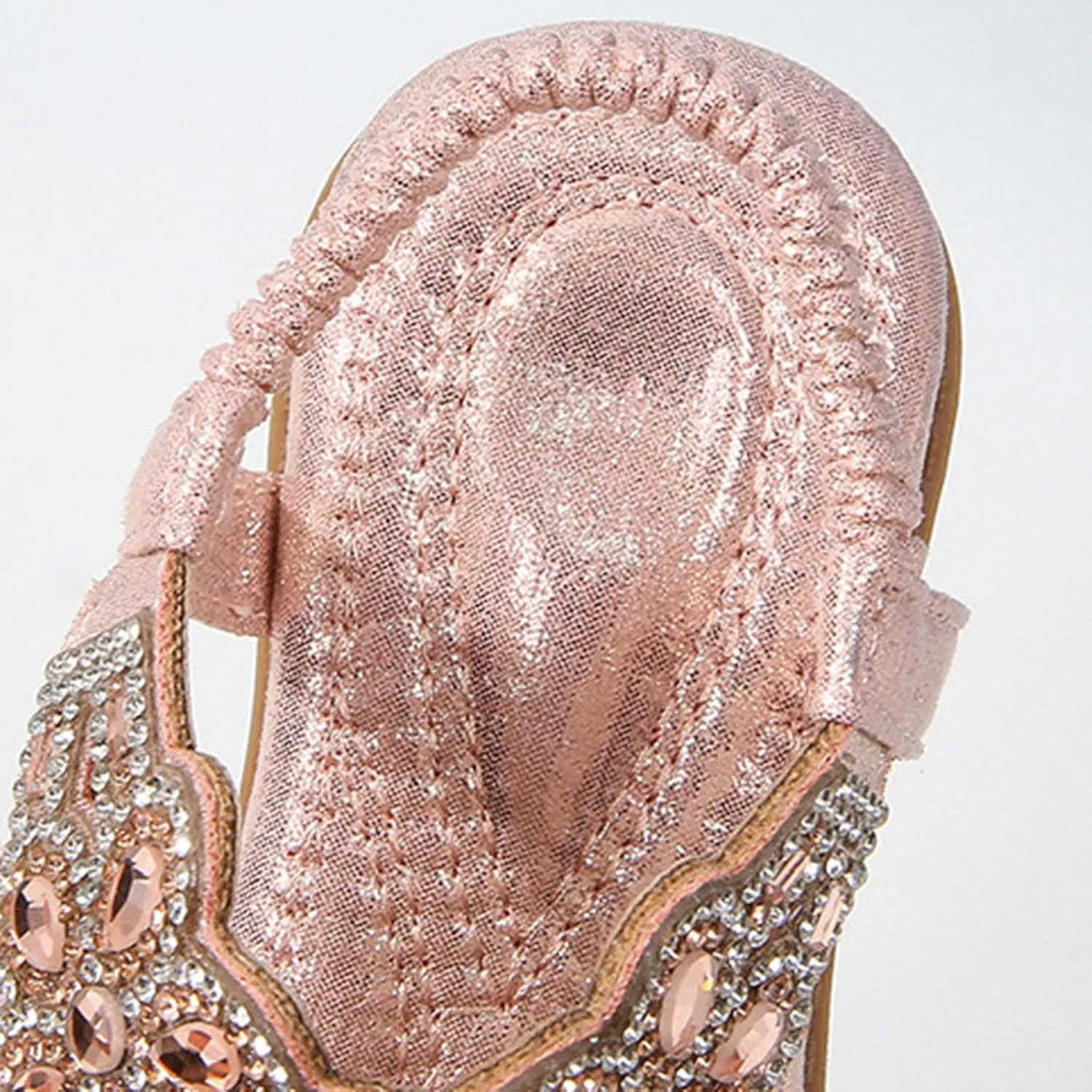 Girl Princess Sandals Rhinestone Slingback Sandals Elastic Ankle Strap Casual Bohemian Size 2 Shoes Baby Girl 0
