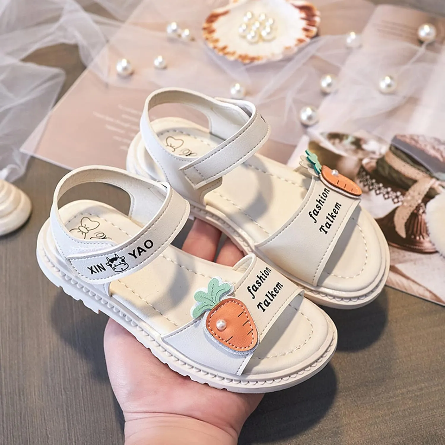 Girl Tennis Shoes Thick Soles Soft Soles Middle and Large Children Children School Sandals Beach Shoes Baby Sandals Size 5