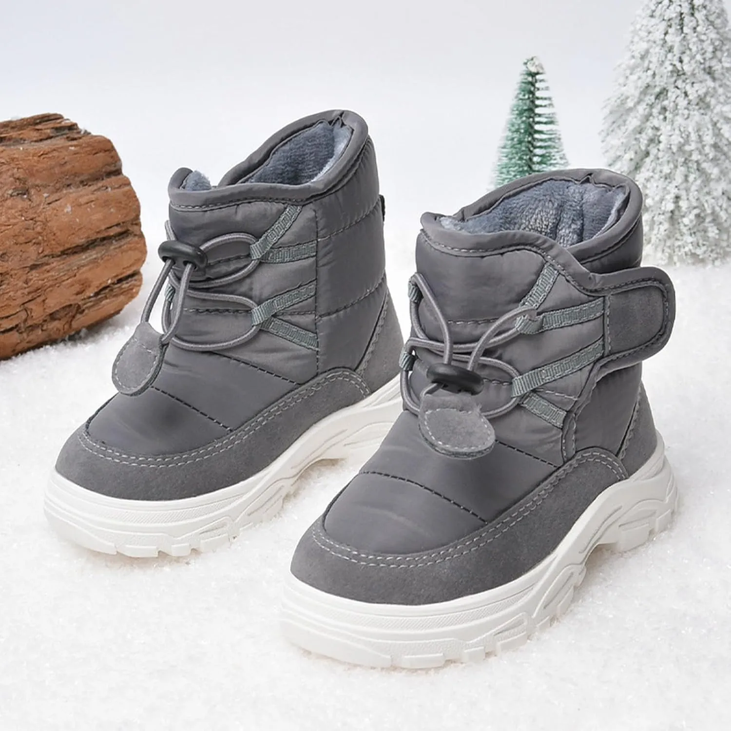 Girls and Boys Children's Casual Shoes Mesh Soft Sole Breathable Sports Short Boots Girls Snow Boots with Pom Poms