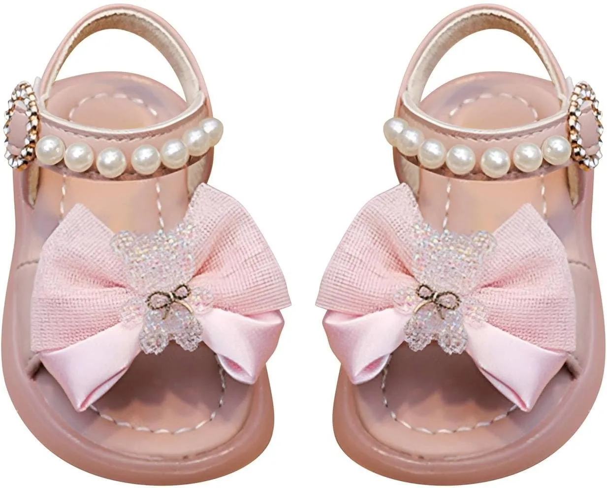 Girls Ballet Shoes Girls Sandals Summer For Children Wearing Beach Shoes Pearl Soft Sole Toddler First Walking Shoes