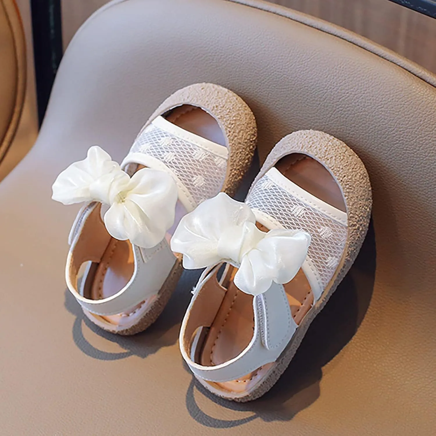 Girls' Little Children's Soft Sole Sandals Summer Little Girls' Baby Baotou Princess Shoes Toddler Sandals Size 4 Girls