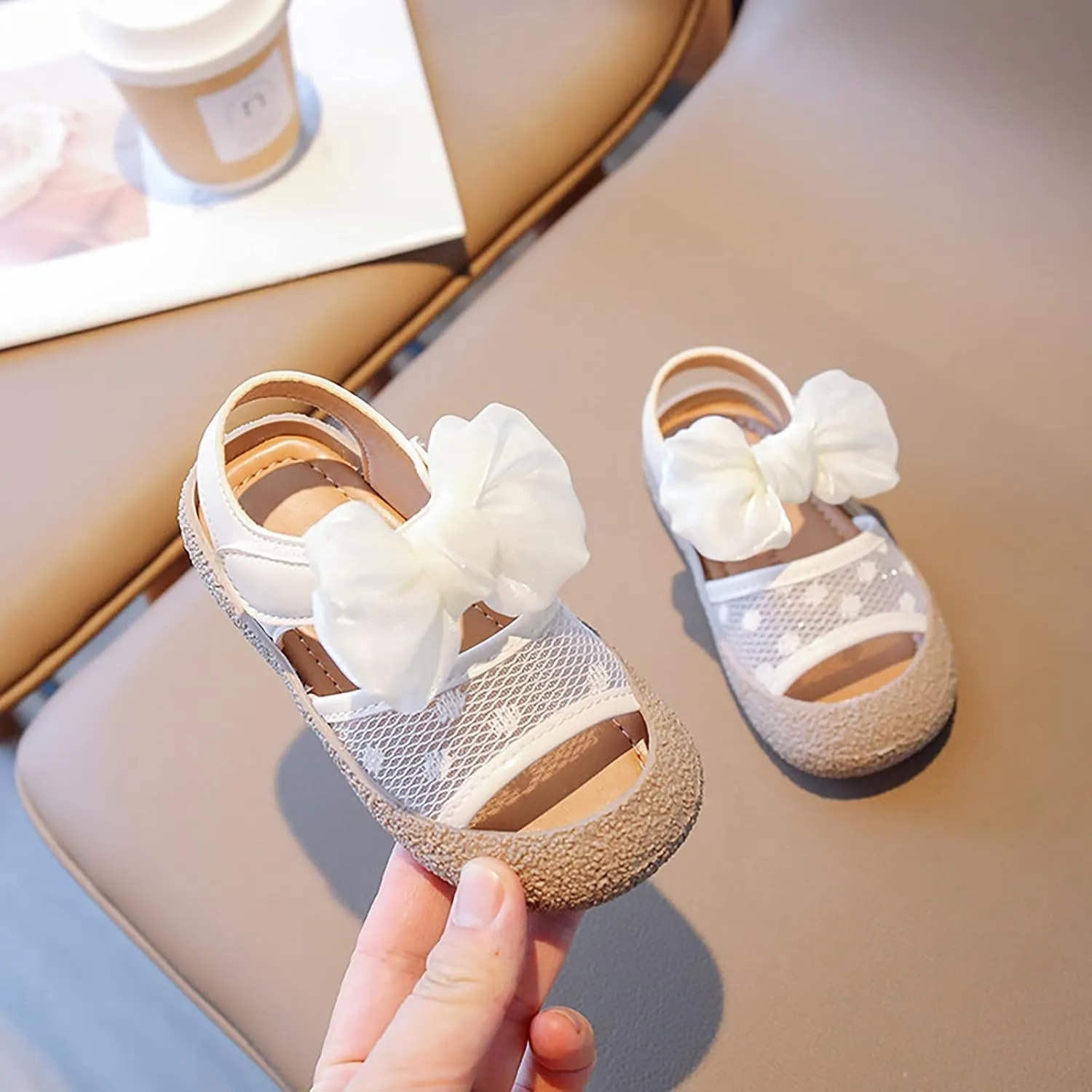 Girls' Little Children's Soft Sole Sandals Summer Little Girls' Baby Baotou Princess Shoes Toddler Sandals Size 4 Girls