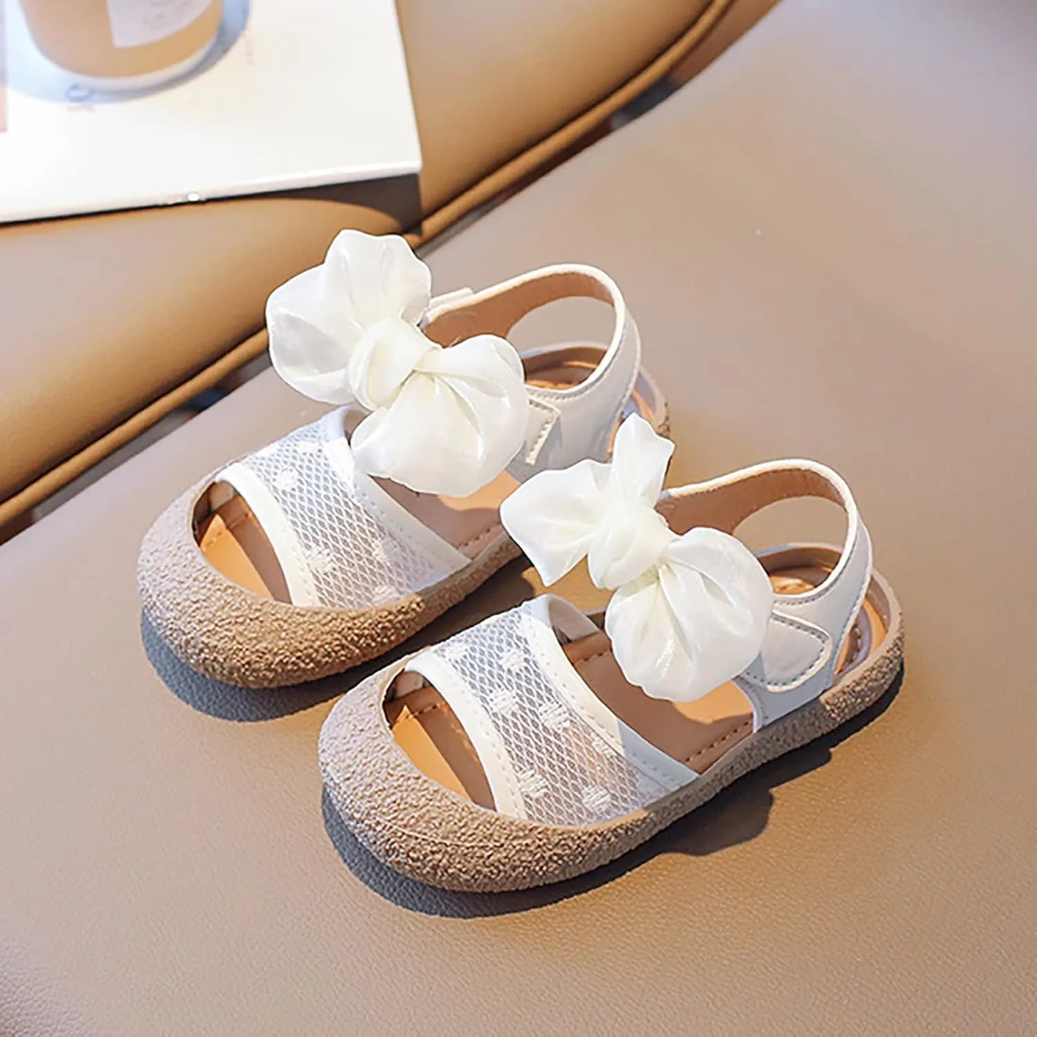 Girls' Little Children's Soft Sole Sandals Summer Little Girls' Baby Baotou Princess Shoes Toddler Sandals Size 4 Girls