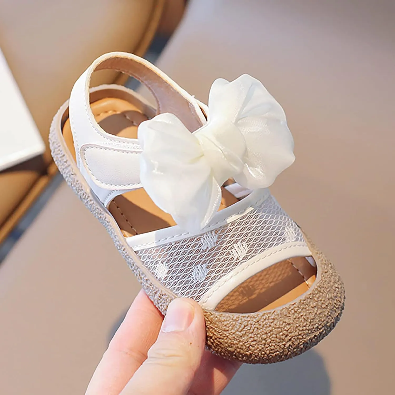 Girls' Little Children's Soft Sole Sandals Summer Little Girls' Baby Baotou Princess Shoes Toddler Sandals Size 4 Girls