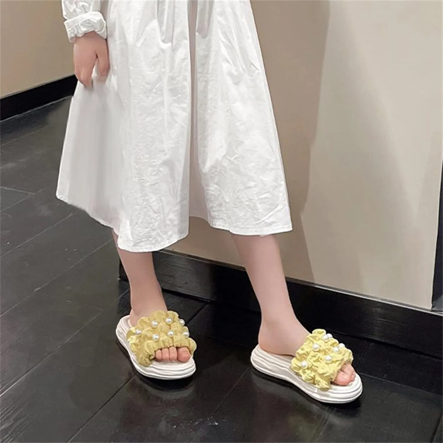 Girls PU Sandals Summer Outdoor Closed Toe Soft Rubber Sole Beach Water Shoes Dress Princess Slides for Girls Size 6
