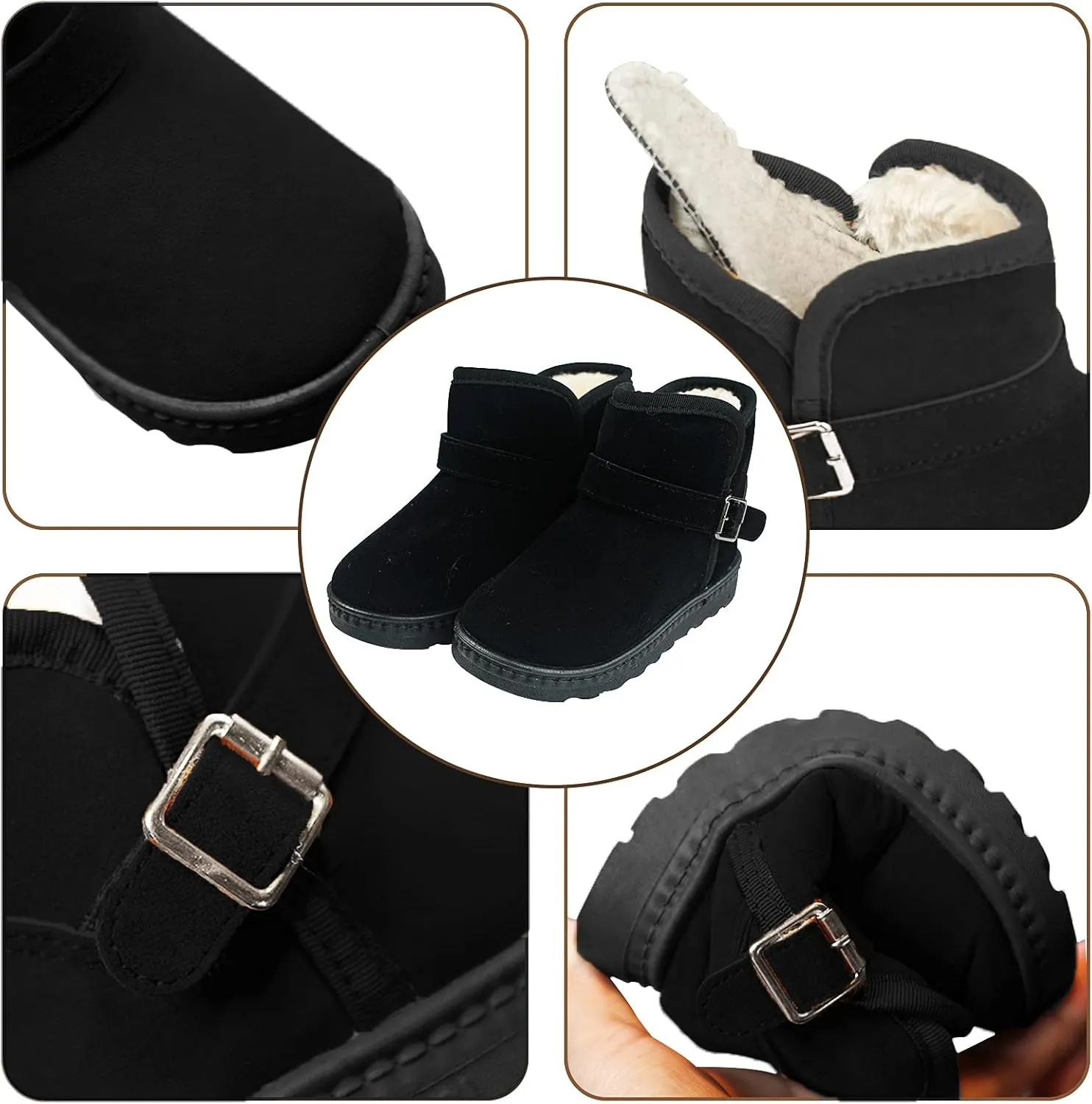 Happy Cherry Baby Boys Girls Snow Boots Soft Sole Anti-Slip Warm Crib Shoes Toddler Prewalker