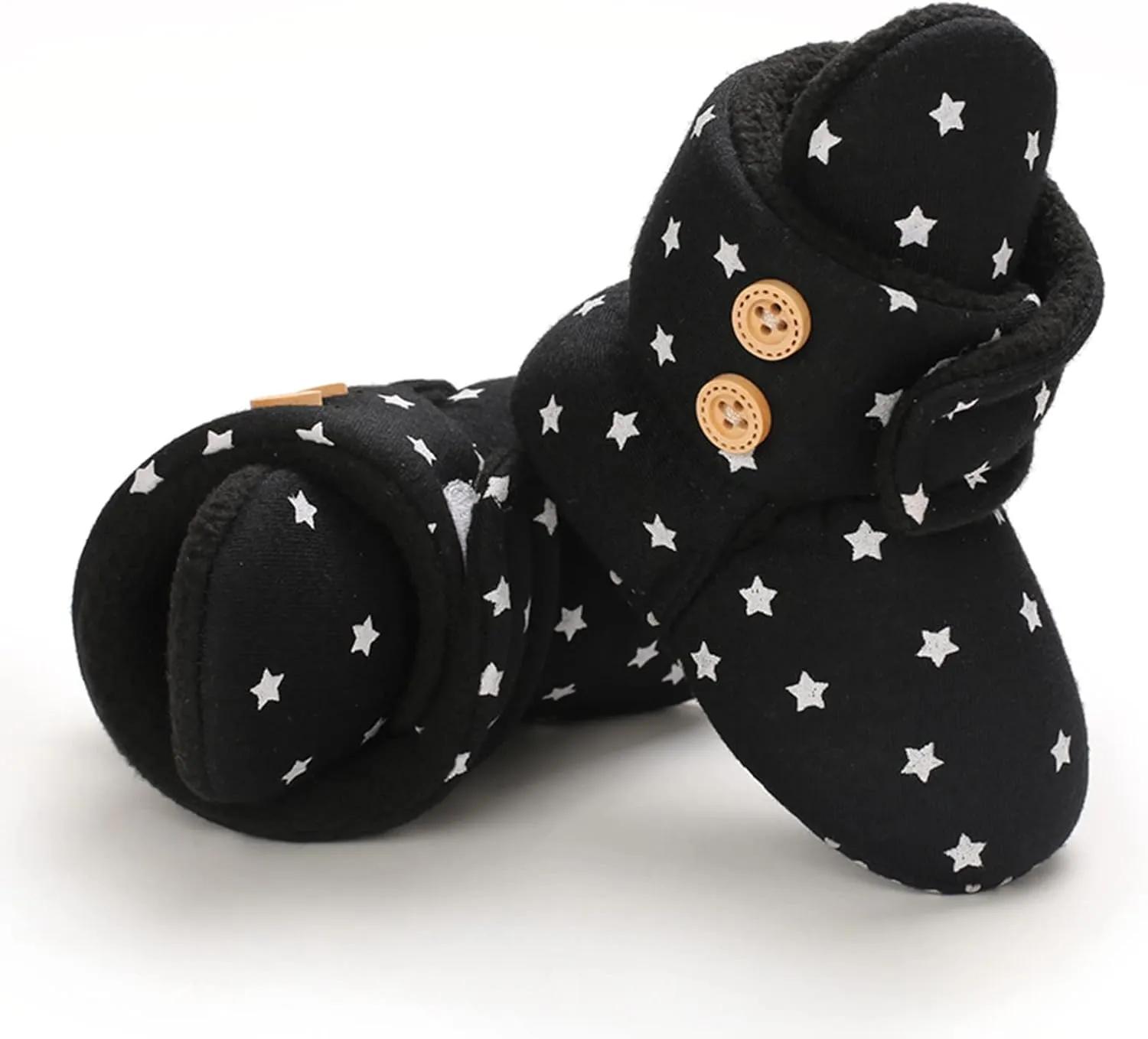 Infant Baby Boy Girl Cozy Fleece Bootie Newborn Stay On Slipper Winter Polka Dot Warm Gripper Non-Slip Crib Shoes