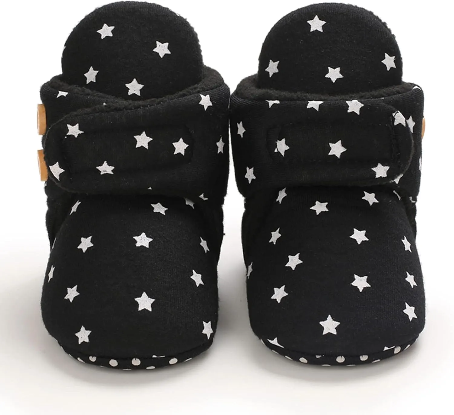 Infant Baby Boy Girl Cozy Fleece Bootie Newborn Stay On Slipper Winter Polka Dot Warm Gripper Non-Slip Crib Shoes