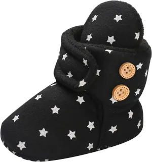 Infant Baby Boy Girl Cozy Fleece Bootie Newborn Stay On Slipper Winter Polka Dot Warm Gripper Non-Slip Crib Shoes