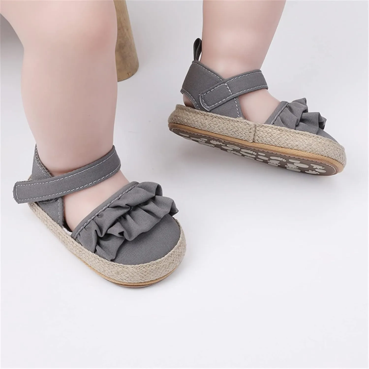 Infant Girls Ruffles Shoes First Walkers Shoes Summer Toddler Flat Sandals Sandals Size 13 Girls