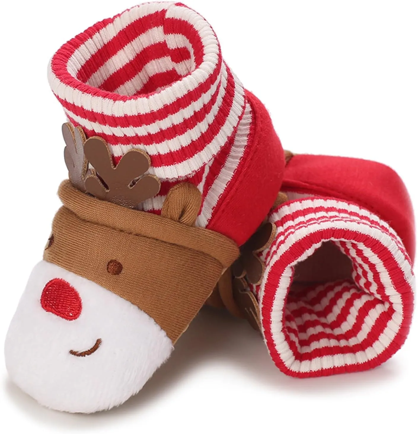 Infant Halloween Christmas Booties Soft Baby Pumpkin Santa Claus Winter Warm Fleece Slippers Snow Boots Crib Shoes