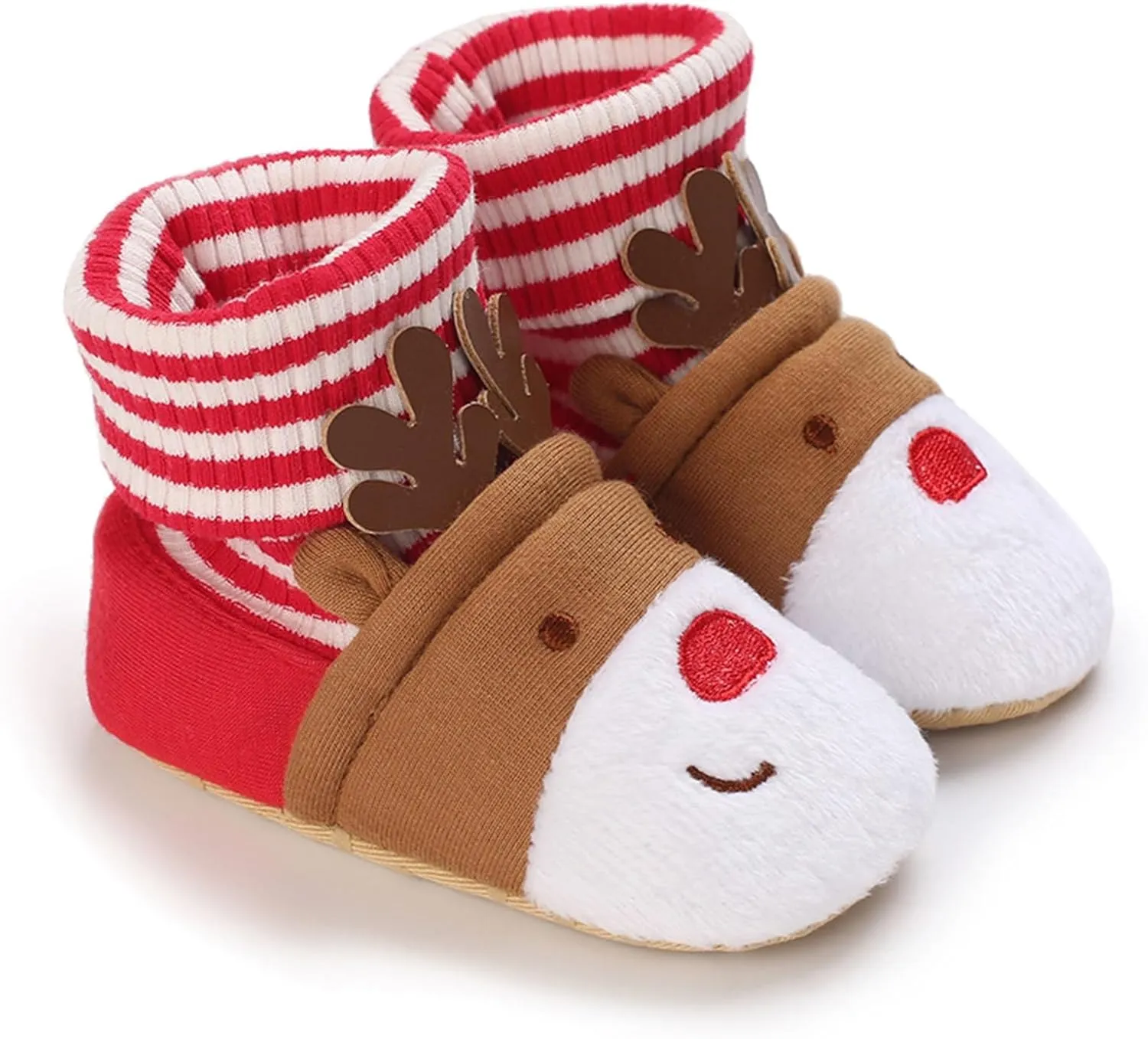 Infant Halloween Christmas Booties Soft Baby Pumpkin Santa Claus Winter Warm Fleece Slippers Snow Boots Crib Shoes