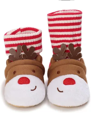 Infant Halloween Christmas Booties Soft Baby Pumpkin Santa Claus Winter Warm Fleece Slippers Snow Boots Crib Shoes