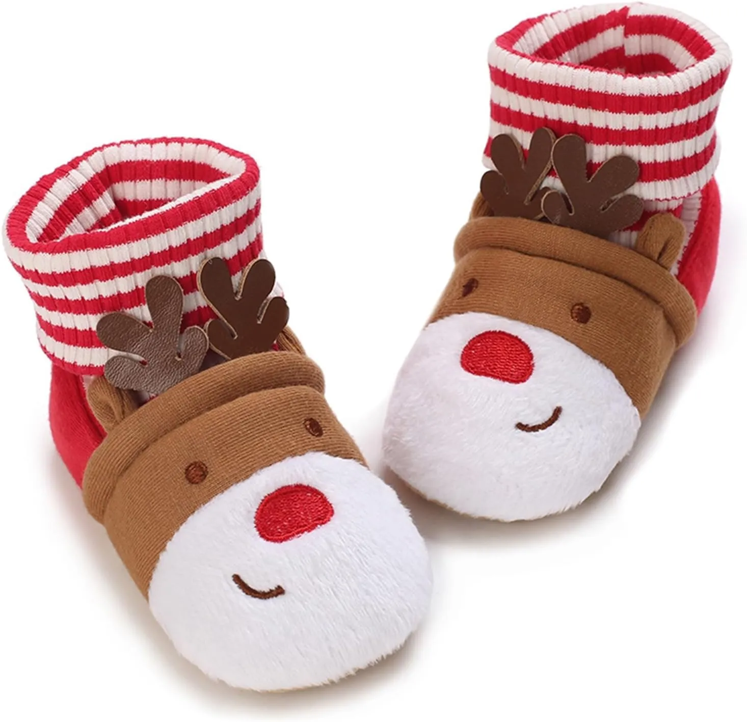 Infant Halloween Christmas Booties Soft Baby Pumpkin Santa Claus Winter Warm Fleece Slippers Snow Boots Crib Shoes