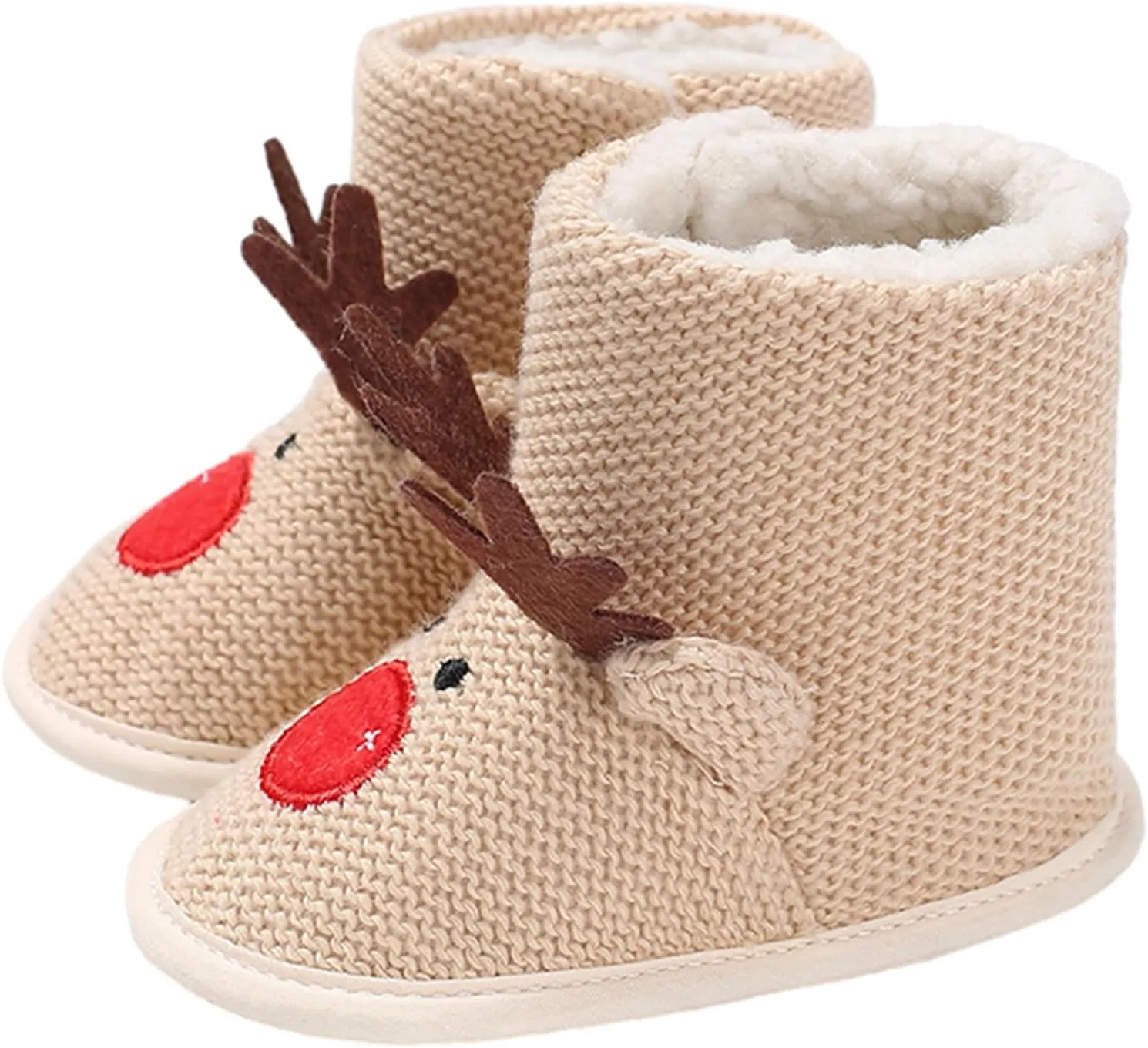 Infant Halloween Christmas Booties Soft Baby Pumpkin Santa Claus Winter Warm Fleece Slippers Snow Boots Crib Shoes