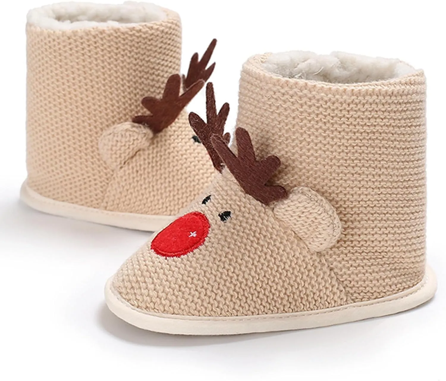 Infant Halloween Christmas Booties Soft Baby Pumpkin Santa Claus Winter Warm Fleece Slippers Snow Boots Crib Shoes