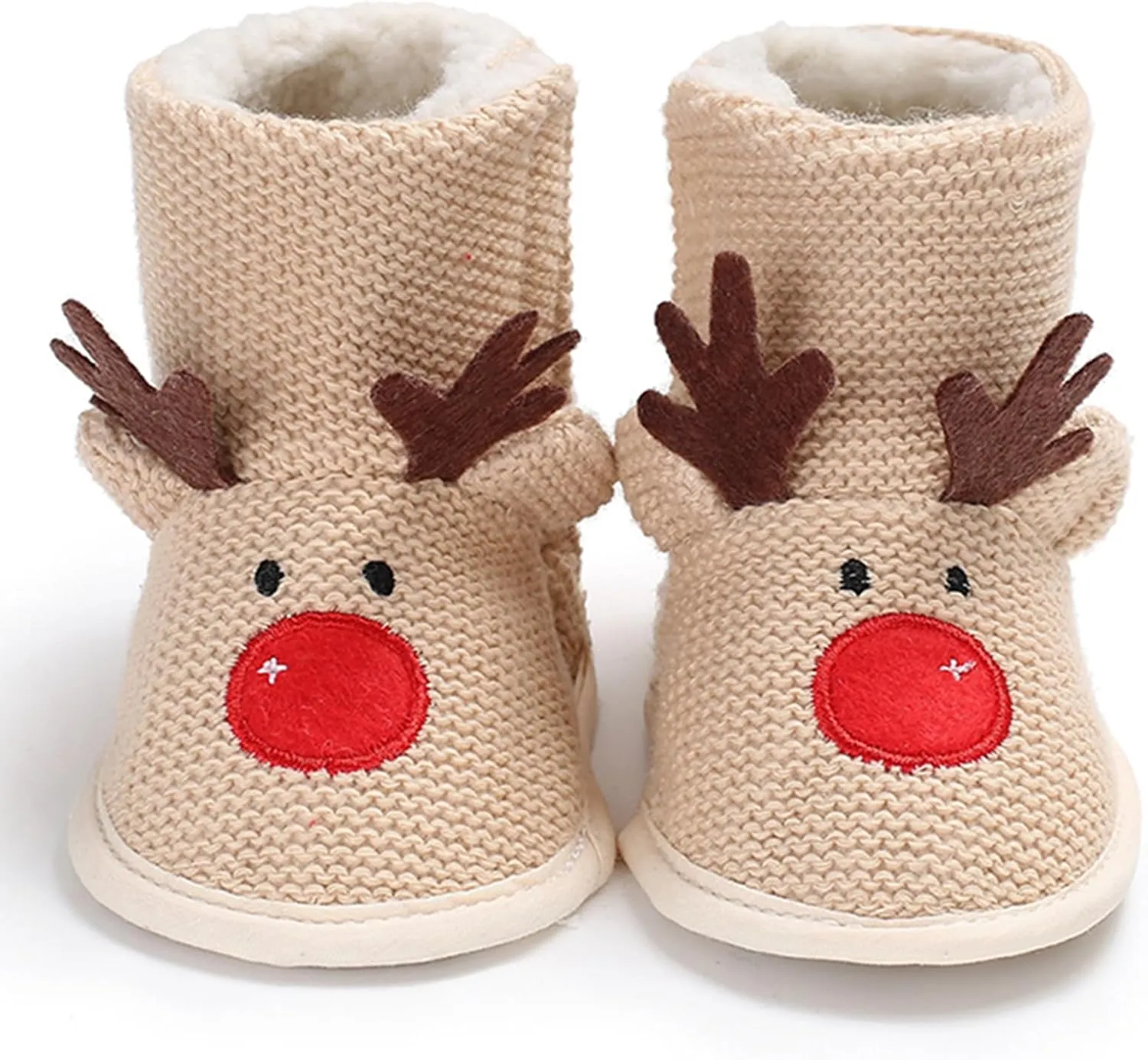 Infant Halloween Christmas Booties Soft Baby Pumpkin Santa Claus Winter Warm Fleece Slippers Snow Boots Crib Shoes