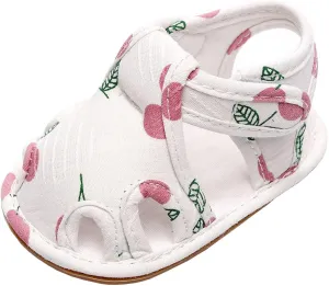 Infant Toddler Shoes Soft Sole Non Slip Toddler Floor Shoes Fruit Cherry Print Sandals Big Girls Size 5 Sandals