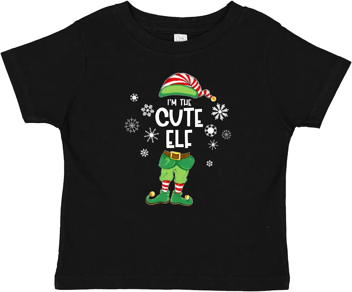 inktastic Funny Christmas I'm The Cute Elf with Shoes and Hat Baby T-Shirt
