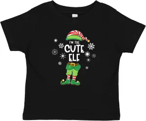inktastic Funny Christmas I'm The Cute Elf with Shoes and Hat Baby T-Shirt