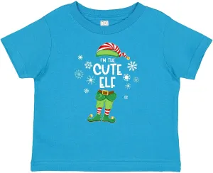 inktastic Funny Christmas I'm The Cute Elf with Shoes and Hat Baby T-Shirt