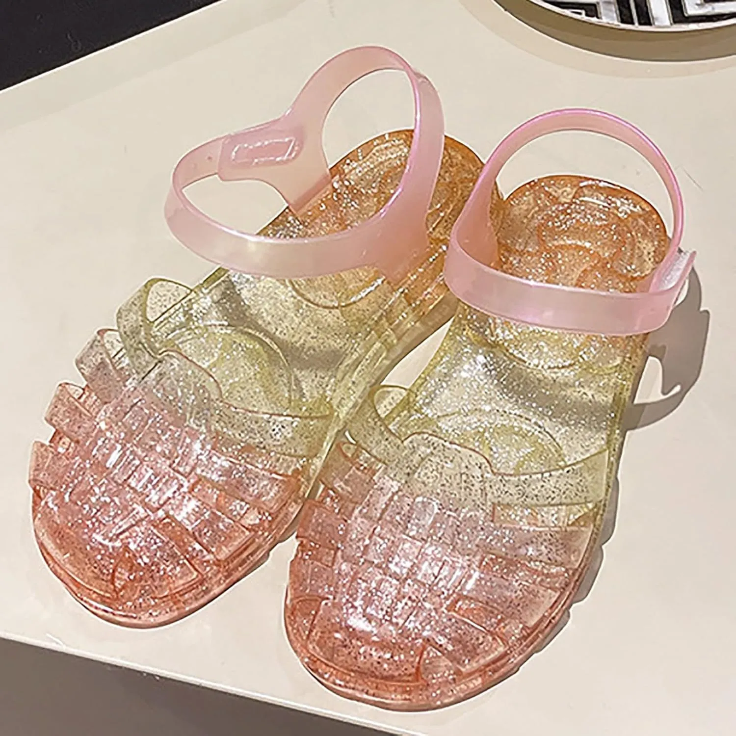 Jelly Sandals for Girls Kids Toddler Princess Dress Up Flat Colorful Mary Jane Shoes Rainbow Summer Casual Sandal