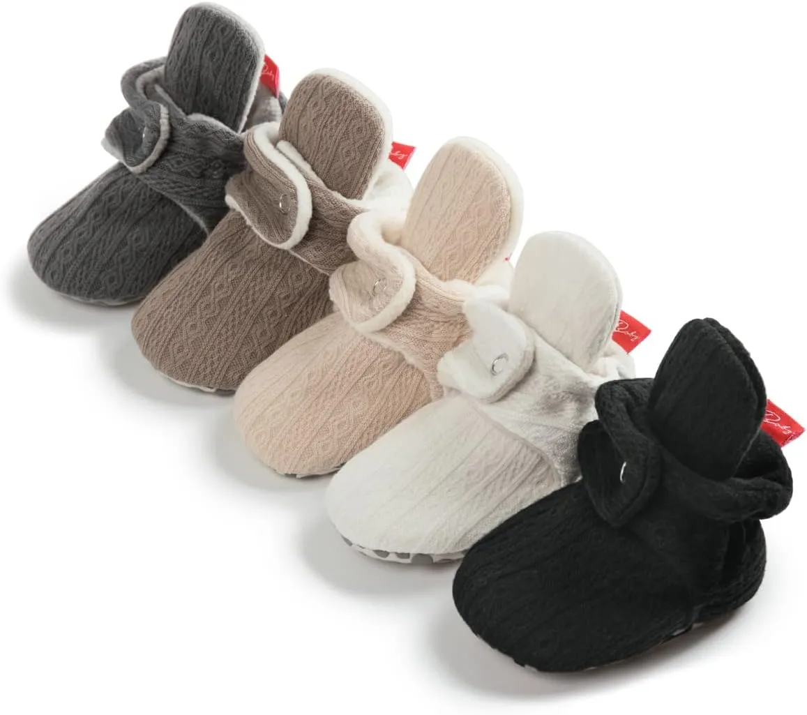 Kannior Infant Baby Boys Girls Soft Cotton Non-Slip Booties Warm Fleece Cozy Indoor Slippers shoe Winter Halloween Costume Toddler Socks Crib shoes