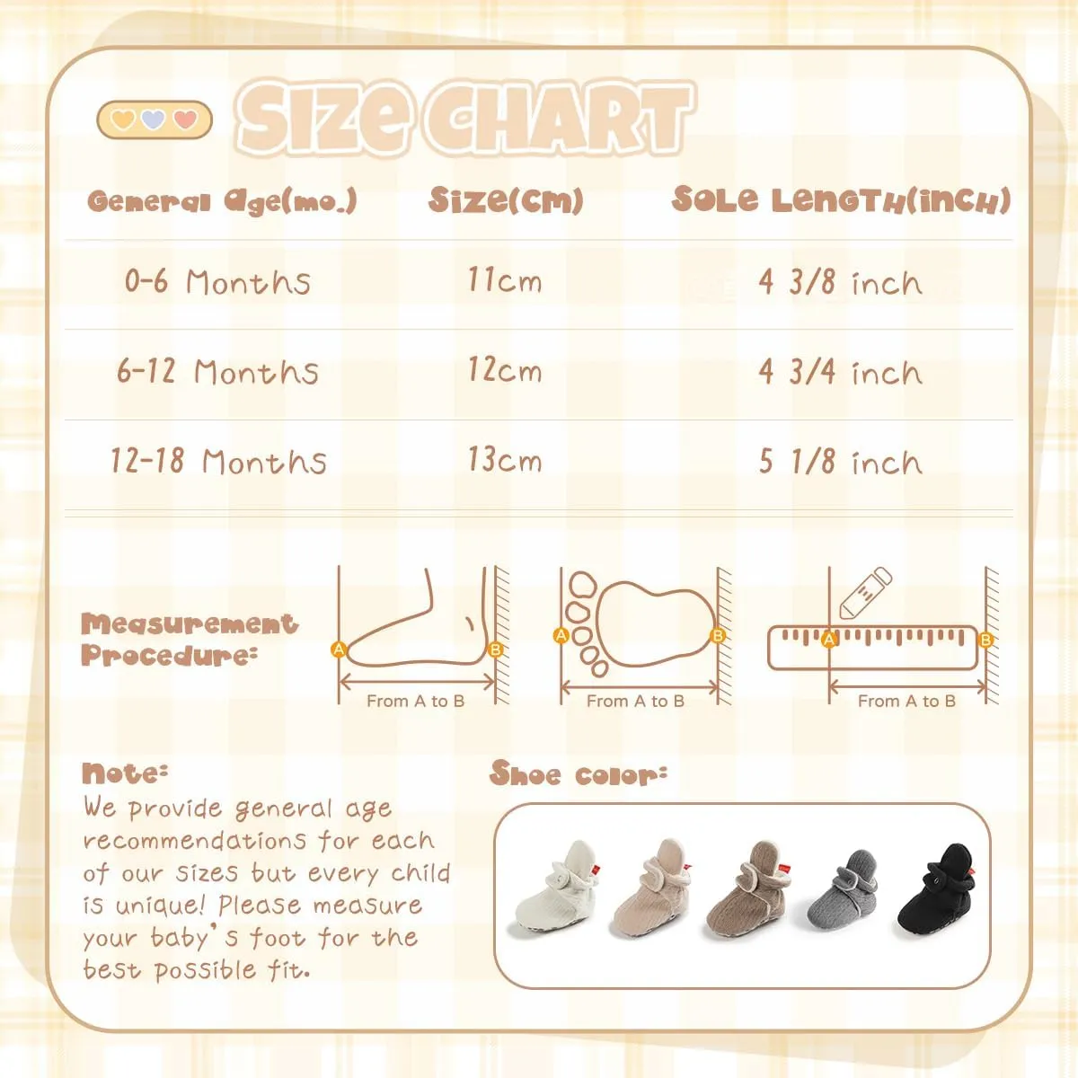 Kannior Infant Baby Boys Girls Soft Cotton Non-Slip Booties Warm Fleece Cozy Indoor Slippers shoe Winter Halloween Costume Toddler Socks Crib shoes