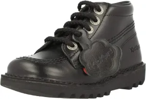 Kickers Kick Hi Toddlers I Core Black Leather Boots-UK