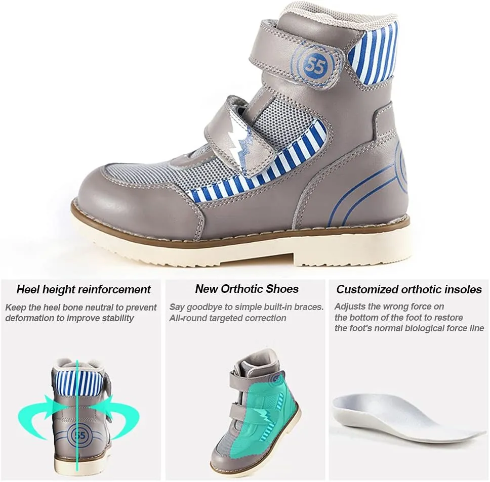 Kids orthopedic shoes, High-top Corrective Shoes for Toddlers with Arch and Ankle Support, Suitable for X/O Legs and Flat Feet