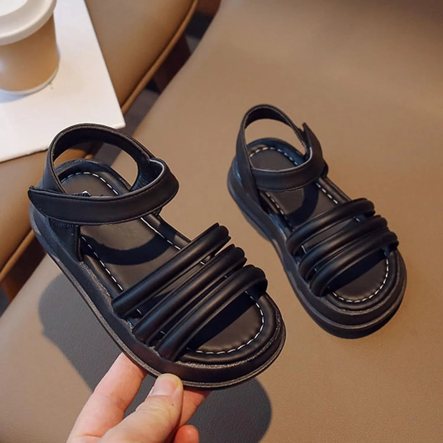 Kids Soft Shoes Girls' Sandals Summer Soft Sole Korean Edition Children Sandals One Line Female Baby Princess