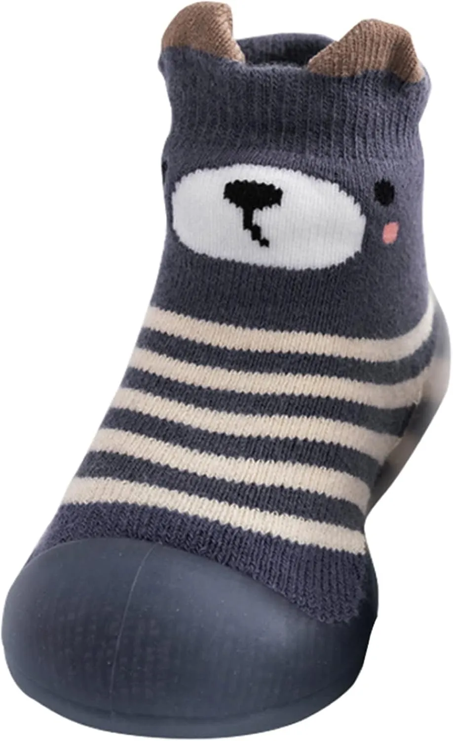 Kids Toddler Baby Boys Girls Solid Warm Knit Soft Sole Rubber Shoes Socks Slipper Indoor Slippers for (Dark Gray, 18)