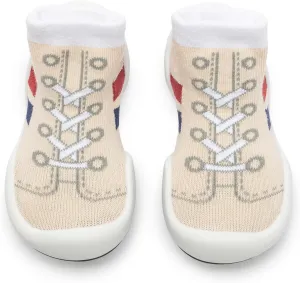 Komuello Baby and Toddler Shoes, Pull Up First Walker, Non Slip Bottom, Soft Cotton, Premium Sock Shoes - Walker