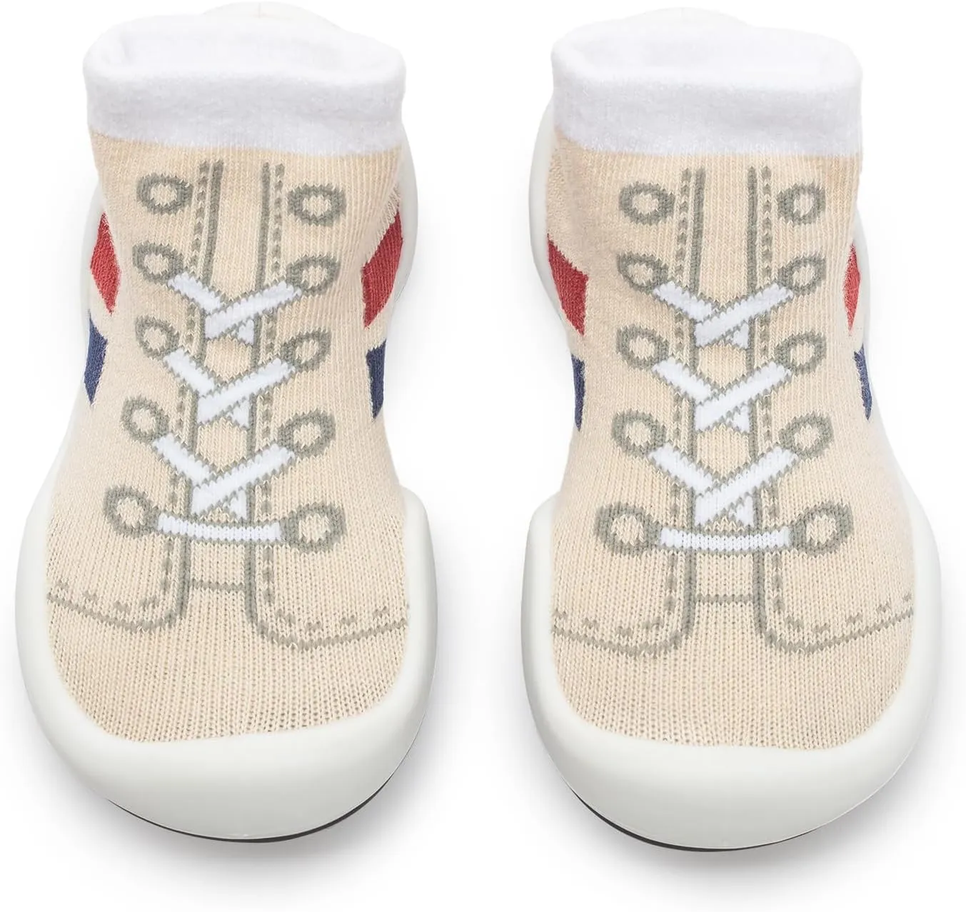 Komuello Baby and Toddler Shoes, Pull Up First Walker, Non Slip Bottom, Soft Cotton, Premium Sock Shoes - Walker